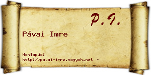 Pávai Imre névjegykártya