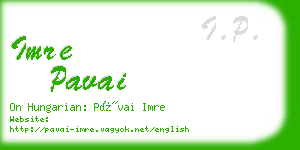 imre pavai business card